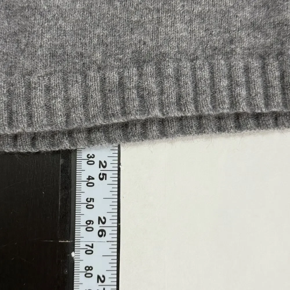Oats Cashmere 100% Cashmere Gray Scoop Neck Sweater M Rhinestone Skull